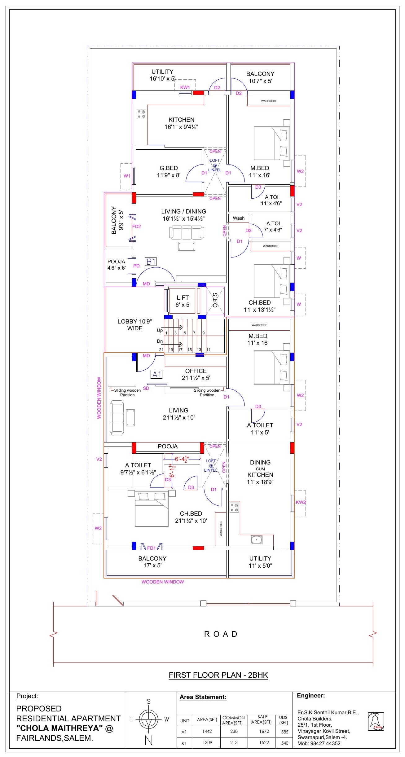 Chola Maitreya, Two 2 BHK homes floor plan