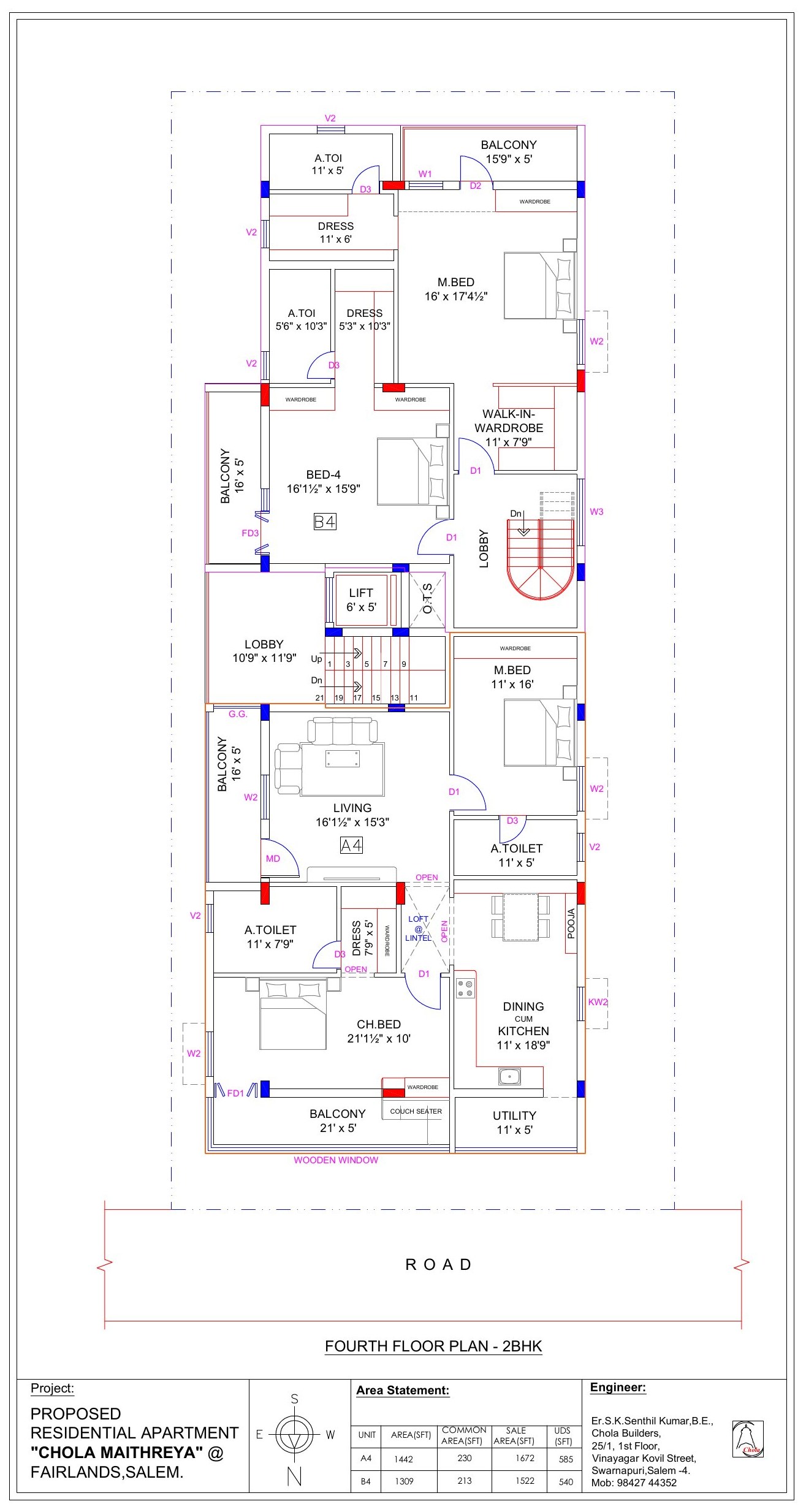 Chola Maitreya, 2 BHK, and the duplex above floor plan