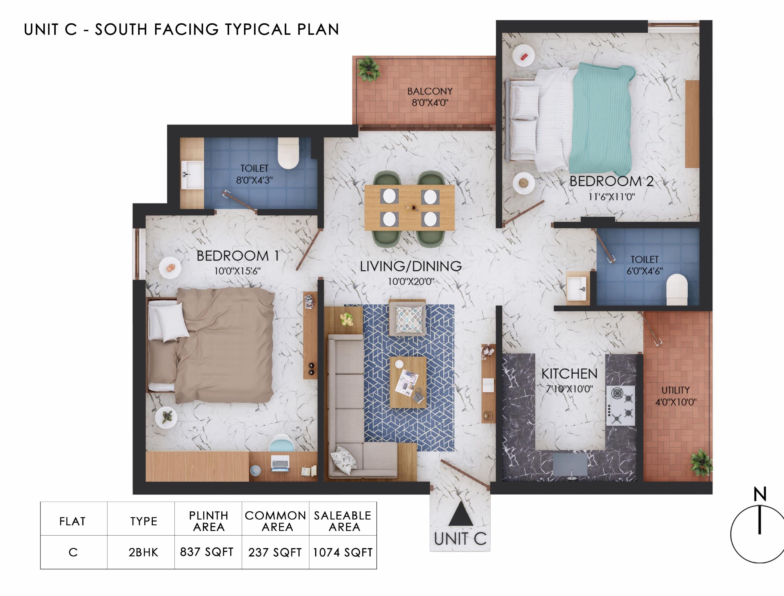 CRT Magilagam, Unit C floor plan