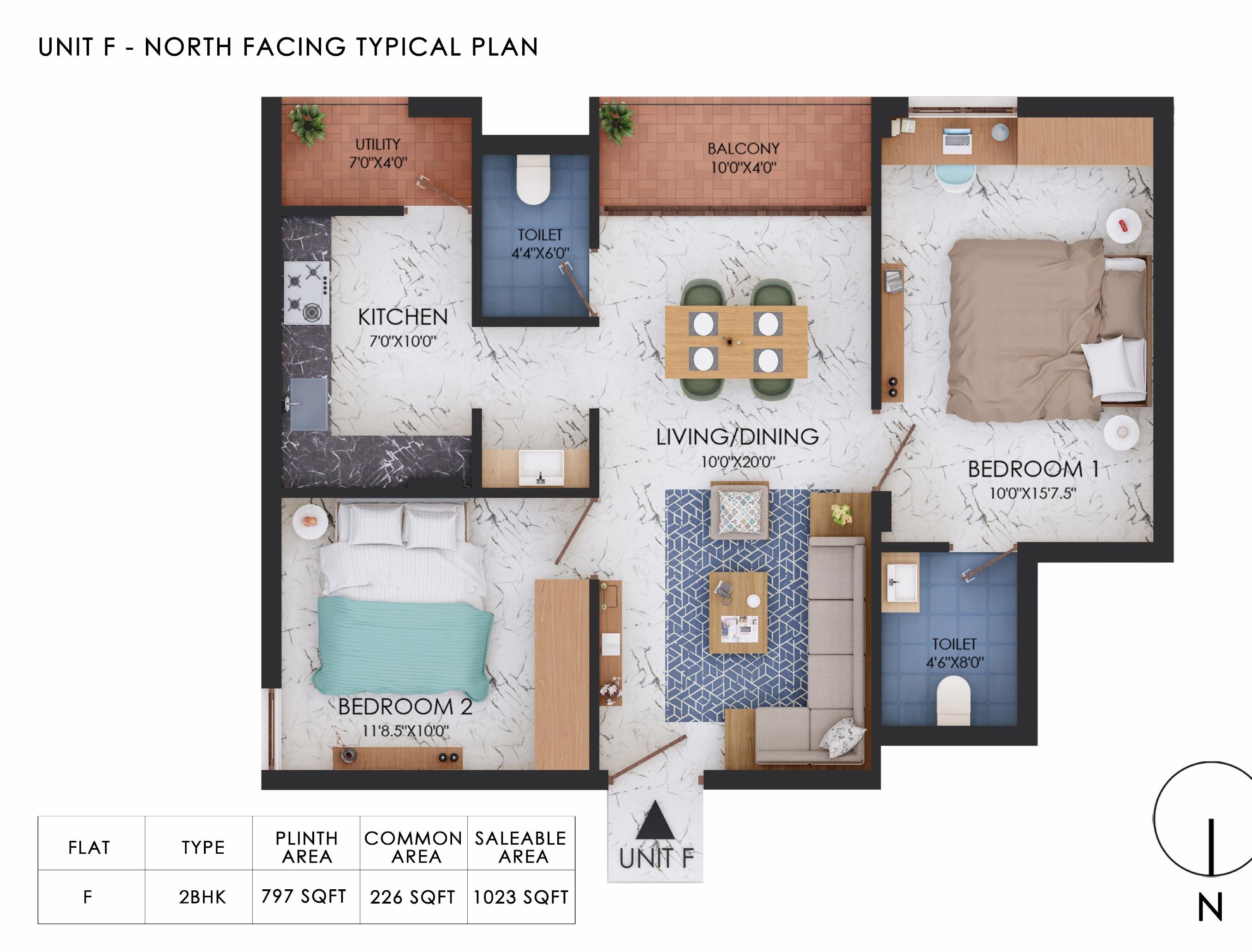 CRT Magilagam, Unit F floor plan